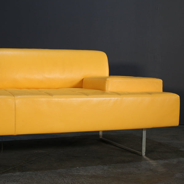 Poltrona Frau Yellow Faux Leather Sofa @ REHAUS