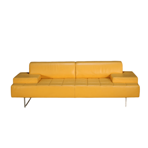 Poltrona Frau Yellow Leather Sofa