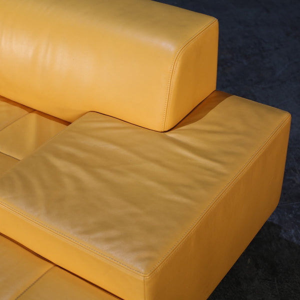 Poltrona Frau Yellow Faux Leather Sofa @ REHAUS