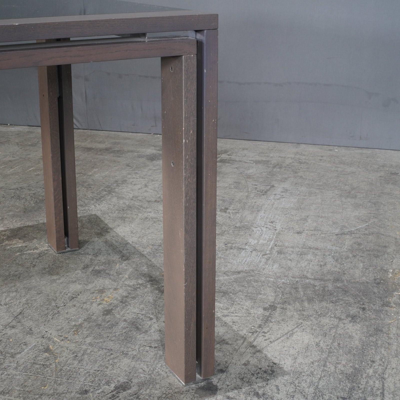 Roche Bobois Anthracite and Smoked Glass Box Dining Table @ REHAUS