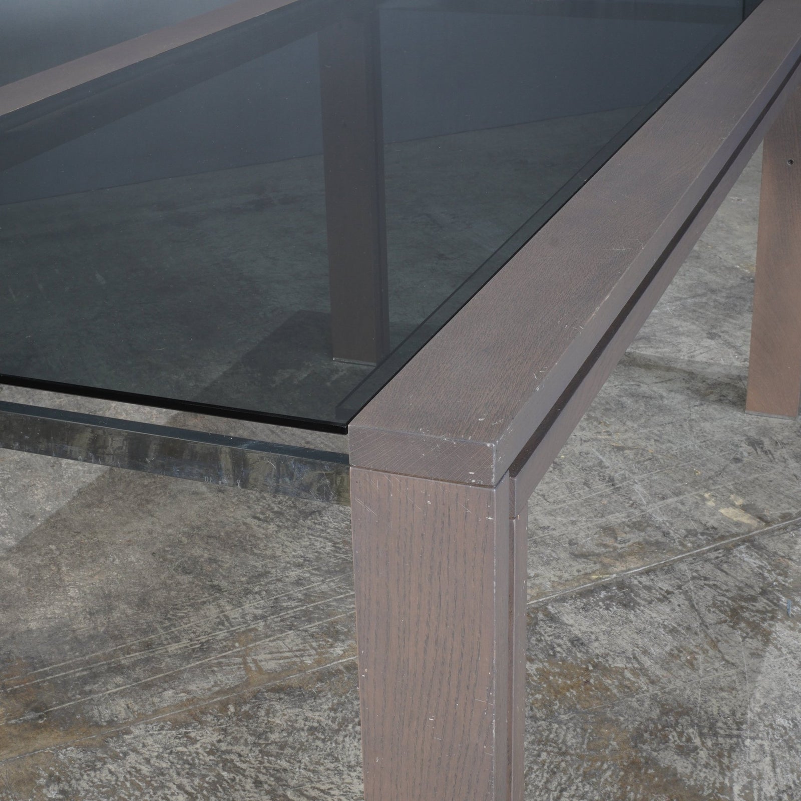 Roche Bobois Anthracite and Smoked Glass Box Dining Table @ REHAUS