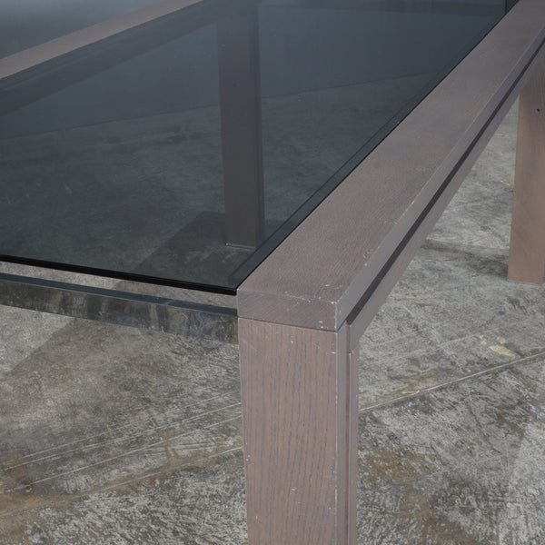 Roche Bobois Anthracite and Smoked Glass Box Dining Table @ REHAUS
