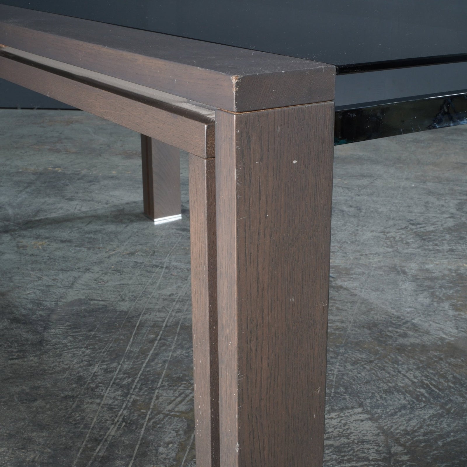 Roche Bobois Anthracite and Smoked Glass Box Dining Table @ REHAUS
