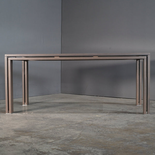 Roche Bobois Anthracite and Smoked Glass Box Dining Table @ REHAUS