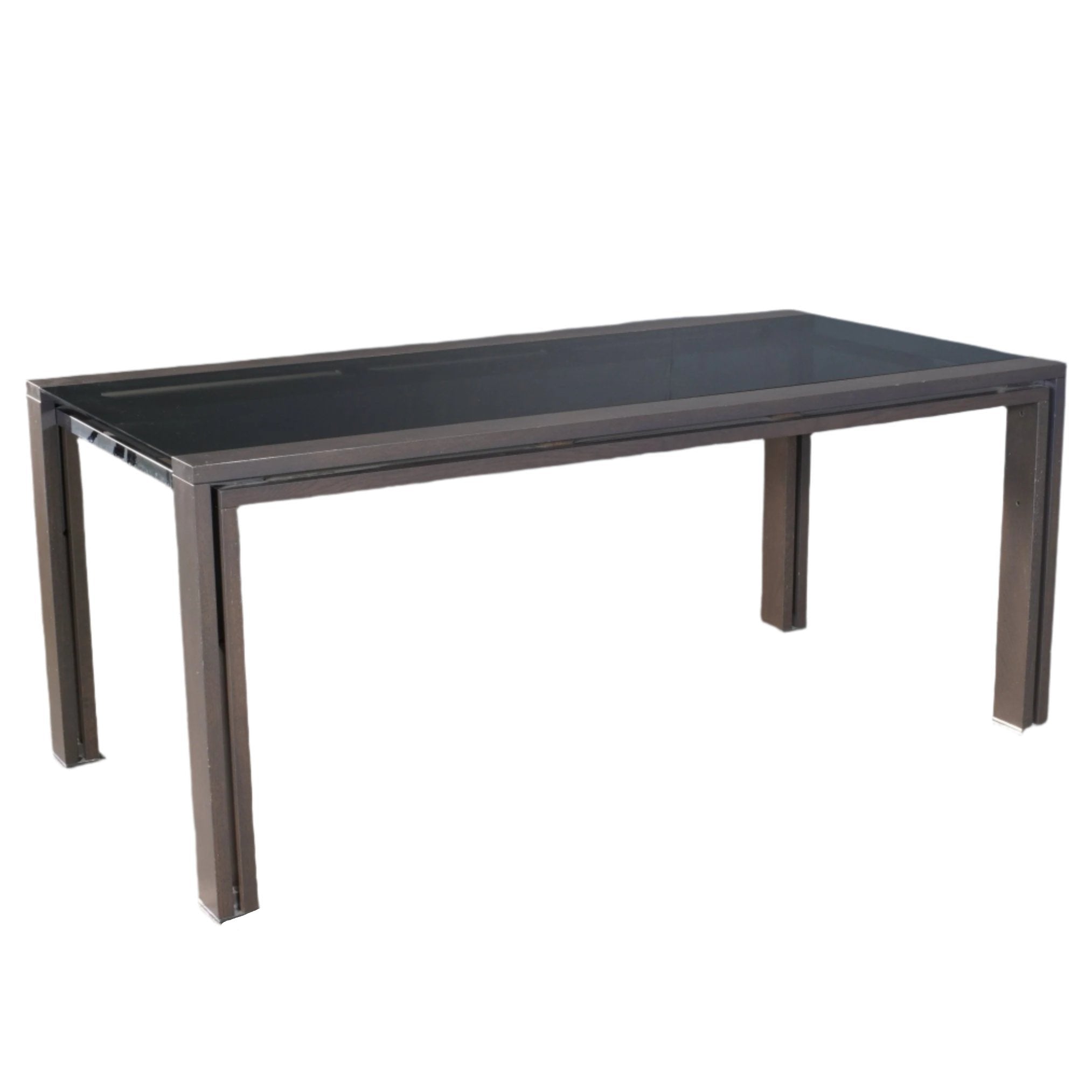 Roche Bobois Anthracite and Smoked Glass Box Dining Table @ REHAUS