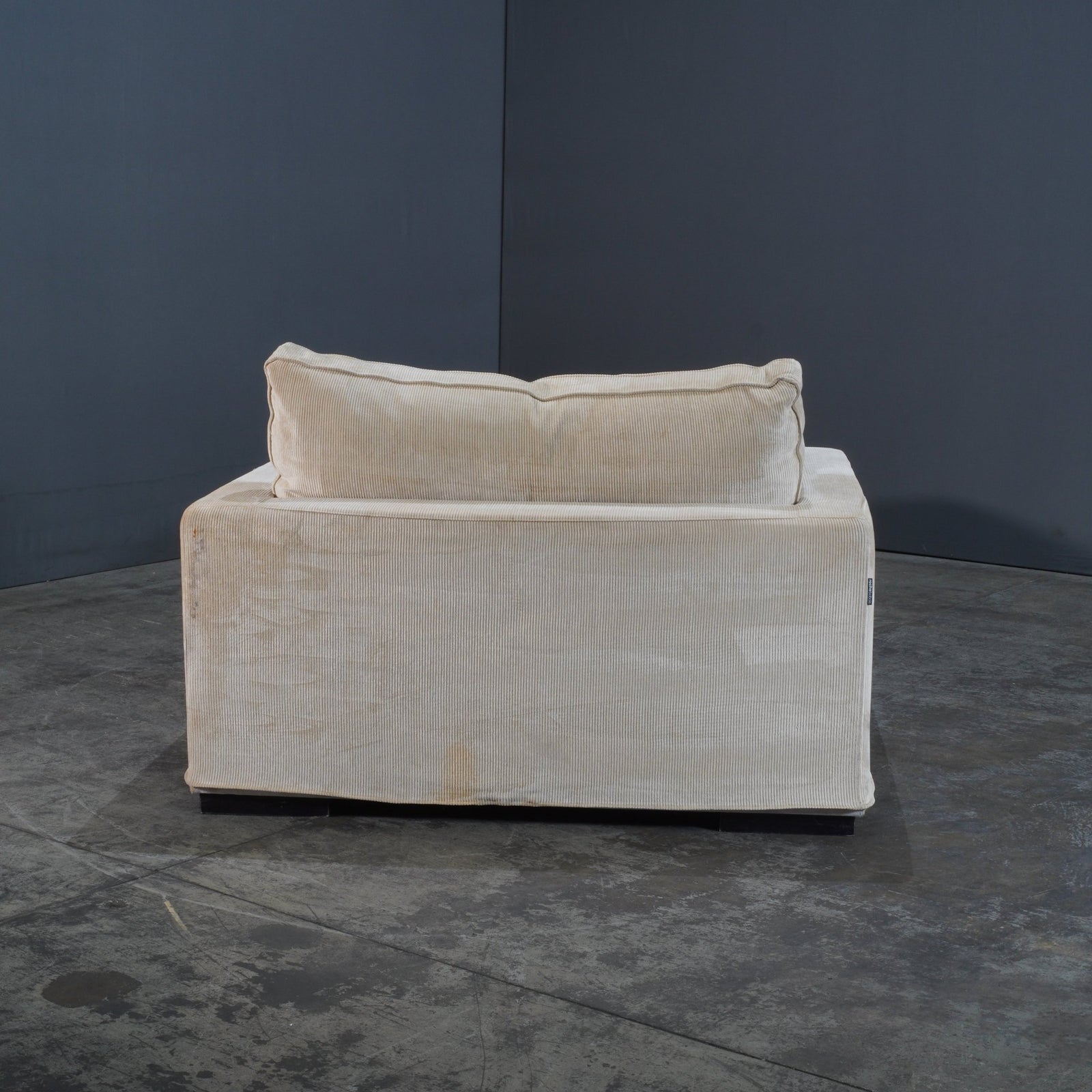 Roche Bobois Cream Cord Armchair and Footstool @ REHAUS