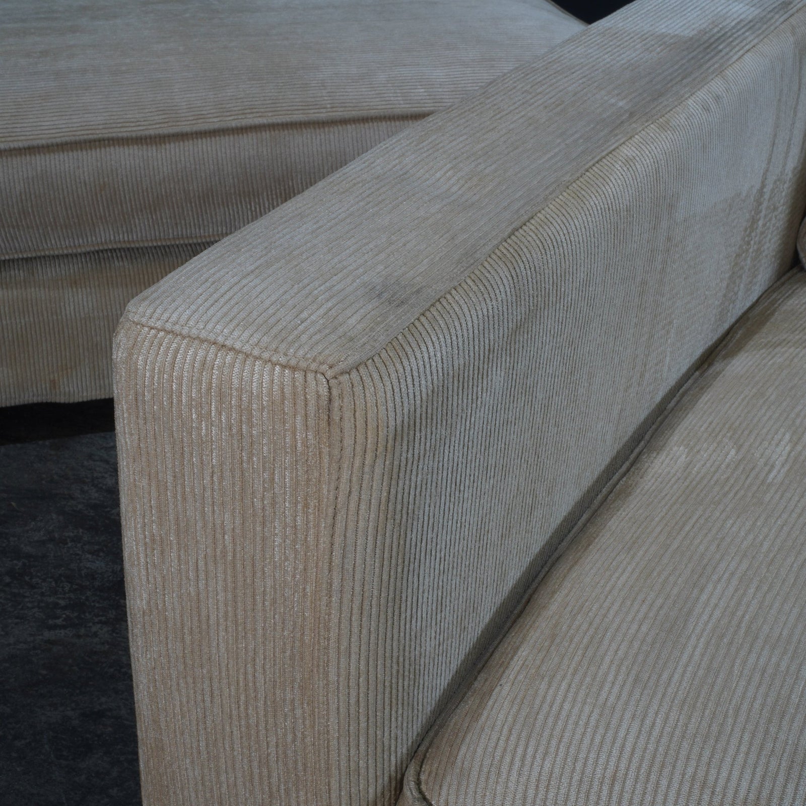 Roche Bobois Cream Cord Armchair and Footstool @ REHAUS