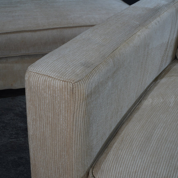 Roche Bobois Cream Cord Armchair and Footstool @ REHAUS