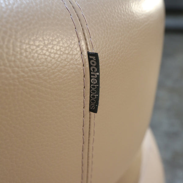 Roche Bobois Cream Leather Curl Swivel Armchair @ REHAUS