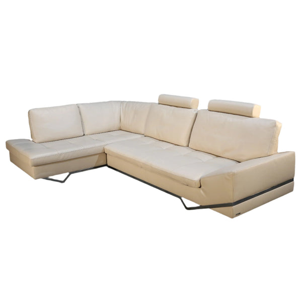 Roche Bobois Cream Leather Sectional Sofa