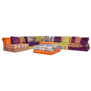 Roche Bobois Mah Jong Sectional Sofa & Ottoman in Custom Upholstery Set of 20 - REHAUS - Hans Hopfer