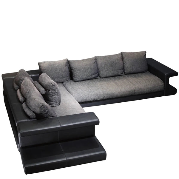 Roche Bobois Memento Sectional Sofa with Ottoman and Leather Side Bookcases
