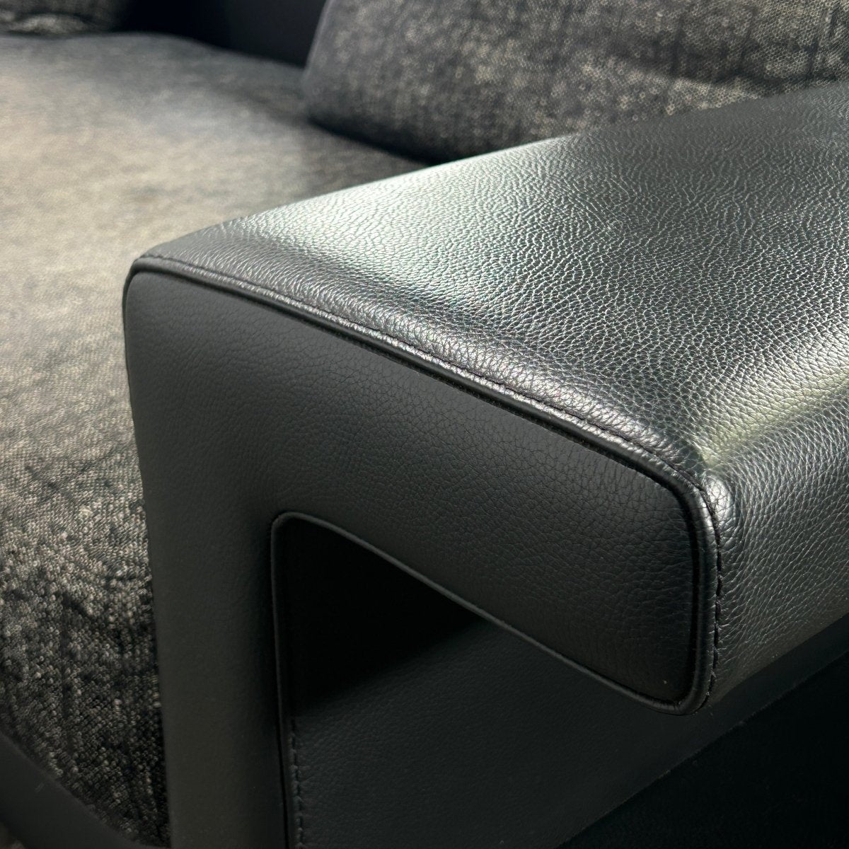 Roche Bobois Memento Sectional Sofa with Ottoman and Leather Side Bookcases @ REHAUS