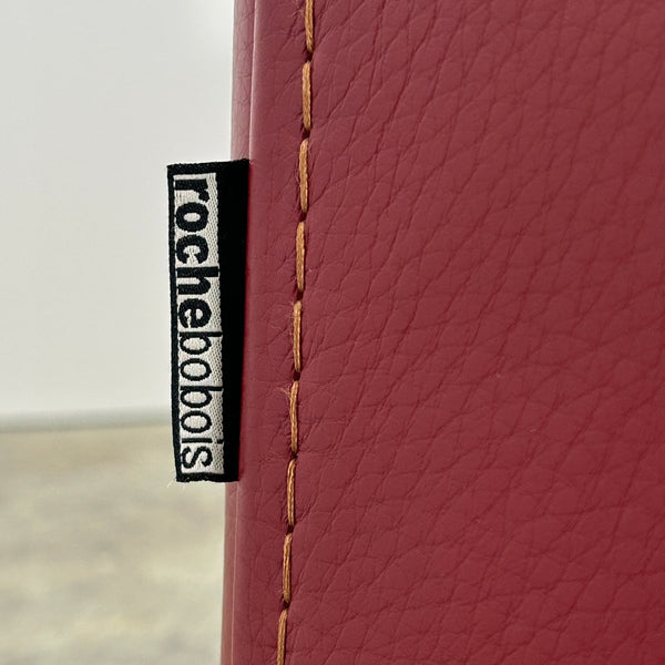 Roche Bobois Red Leather Three Seater Sofa @ REHAUS