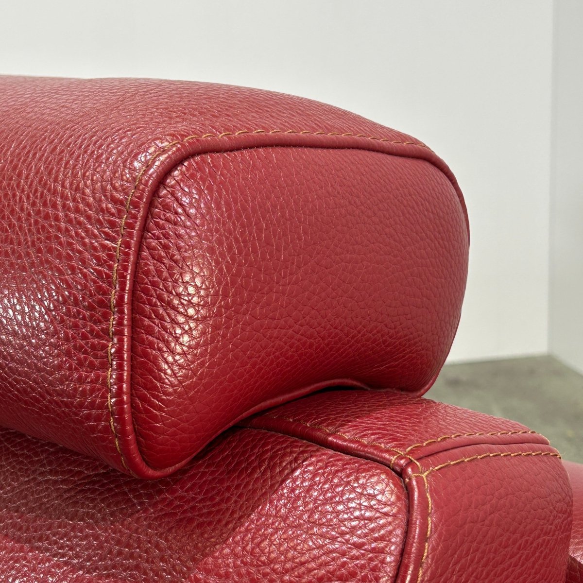 Roche Bobois Red Leather Three Seater Sofa @ REHAUS