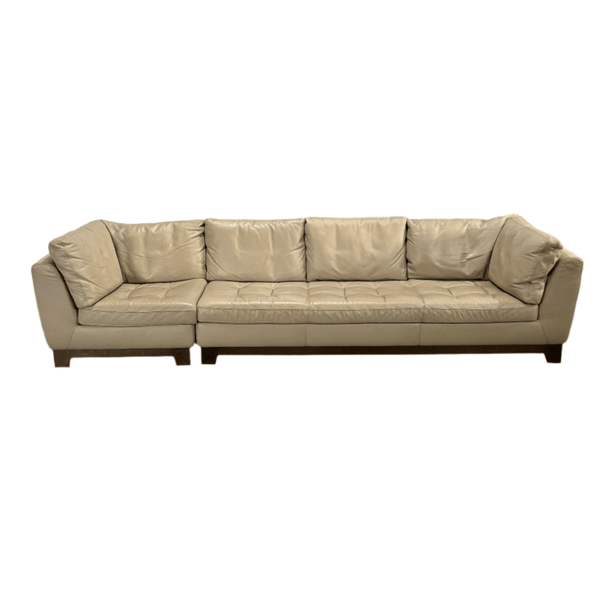 Roche Bobois Three Seater Serenite Leather Sofa by Giovanni Soressi