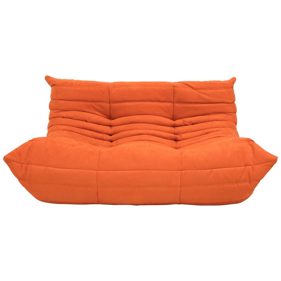 Midcentury Togo Orange 2 Seater Sofa by Michel Ducaroy for Ligne Roset @ REHAUS